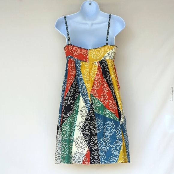 BCBGMaxAzria | 100% SILK Patchwork Babydoll Dress - Picture 8 of 14